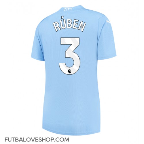 Dres Manchester City Ruben Dias #3 Domáci pre Ženy 2023-24 Krátky Rukáv